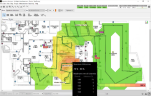 Ekahau Site Survey Spectrum Utilisation View