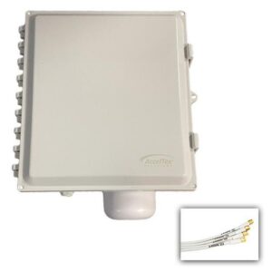 14x12x6 Solid Latch Enclosure & Integrated 4 Lead 4/6 dBi RPSMA Omni