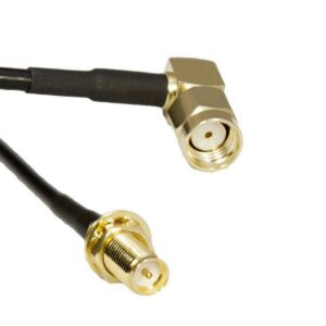 100 Series RPSMA Bulkhead Jack to RA RPSMA Plug 18" Cable Assembly